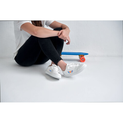 Sneakers aus PU 46 - Weiß bedrucken, Art.-Nr. MO2246-06