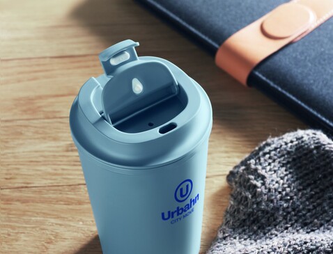 Doppelwandiger Becher 350 ml - Petrol bedrucken, Art.-Nr. MO2310-20 Doppelwandiger Becher 350 ml - Petrol bedrucken, Art.-Nr. MO2310-20