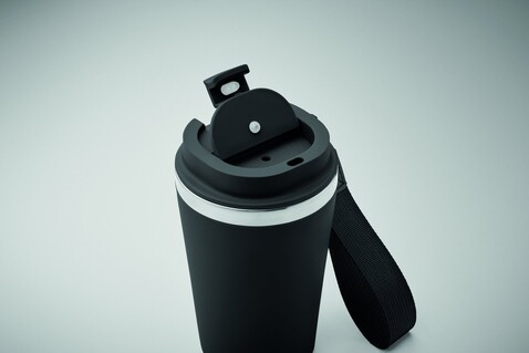 Doppelwandiger Trinkbecher 350 - Schwarz bedrucken, Art.-Nr. MO2317-03