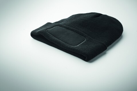 Beanie RPET-Polyester - Schwarz bedrucken, Art.-Nr. MO2359-03 Beanie RPET-Polyester - Schwarz bedrucken, Art.-Nr. MO2359-03