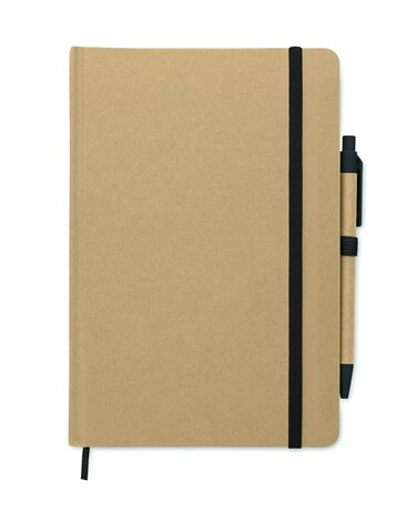 DIN A5-Notizbuch recy. - Schwarz bedrucken, Art.-Nr. MO2396-03