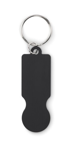 Schlüsselring mit Chip - Schwarz bedrucken, Art.-Nr. MO2407-03