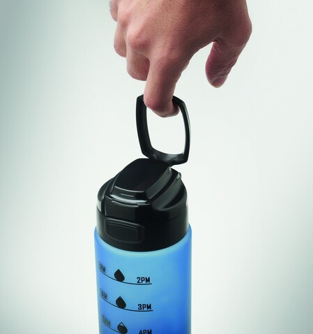 Sport-Trinkflasche RPET 1L - Blau bedrucken, Art.-Nr. MO2409-04 Sport-Trinkflasche RPET 1L - Blau bedrucken, Art.-Nr. MO2409-04
