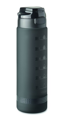 Sport-Trinkflasche RPET 1L - Schwarz bedrucken, Art.-Nr. MO2409-03 Sport-Trinkflasche RPET 1L - Schwarz bedrucken, Art.-Nr. MO2409-03