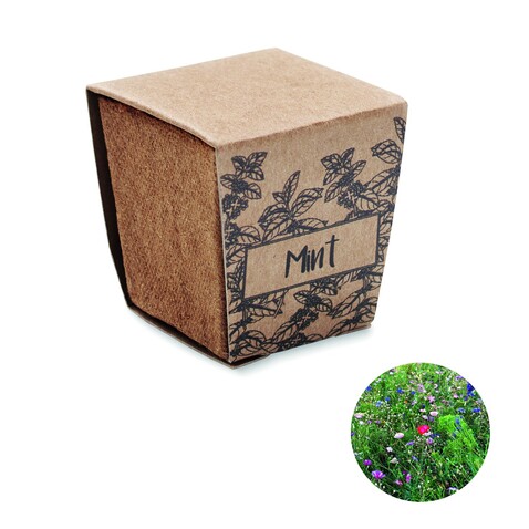 Pflanz-Set Minze - Beige bedrucken, Art.-Nr. MO2410-13 Pflanz-Set Minze - Beige bedrucken, Art.-Nr. MO2410-13