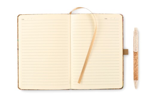 DIN A5 Notizbuch Kork - Beige bedrucken, Art.-Nr. MO2414-13 DIN A5 Notizbuch Kork - Beige bedrucken, Art.-Nr. MO2414-13