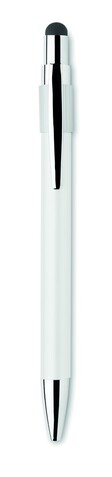 Druckkugelschreiber mit Stylus - Weiß bedrucken, Art.-Nr. MO2488-06