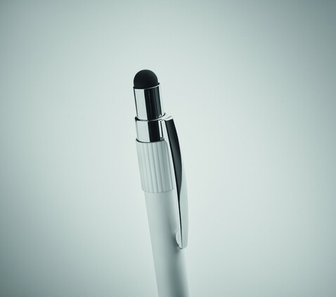Druckkugelschreiber mit Stylus - Weiß bedrucken, Art.-Nr. MO2488-06