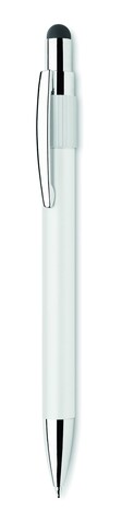 Druckkugelschreiber mit Stylus - Weiß bedrucken, Art.-Nr. MO2488-06