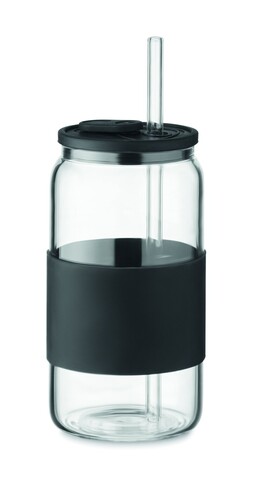 Trinkglas Borosilikat 550ml - Schwarz bedrucken, Art.-Nr. MO2506-03