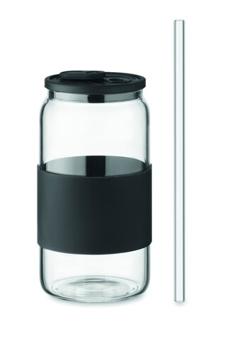 Trinkglas Borosilikat 550ml - Schwarz bedrucken, Art.-Nr. MO2506-03