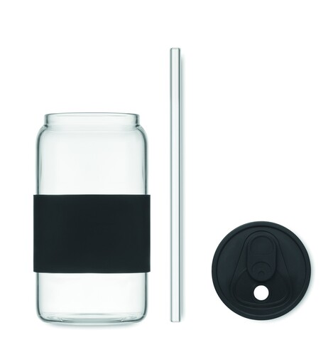 Trinkglas Borosilikat 550ml - Schwarz bedrucken, Art.-Nr. MO2506-03