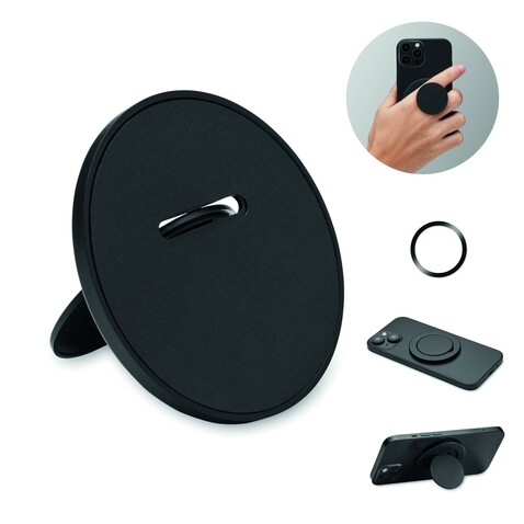 Magnetischer Smartphone-Halter - Schwarz bedrucken, Art.-Nr. MO2556-03 Magnetischer Smartphone-Halter - Schwarz bedrucken, Art.-Nr. MO2556-03