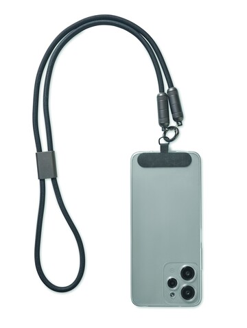 60W Lanyard-Ladekabel - Schwarz bedrucken, Art.-Nr. MO2585-03
