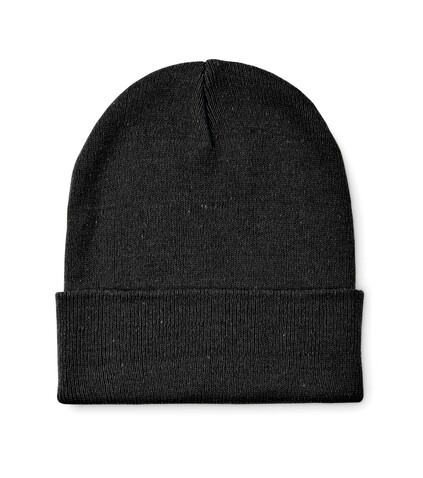 Beanie mit Bündchen - Schwarz bedrucken, Art.-Nr. MO2705-03
