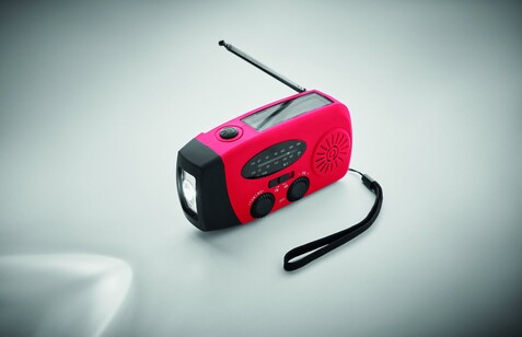AM/FM Radio mit Taschenlampe MO2746- - Rot bedrucken, Art.-Nr. MO2746-05