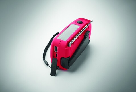 AM/FM Radio mit Taschenlampe MO2746- - Rot bedrucken, Art.-Nr. MO2746-05