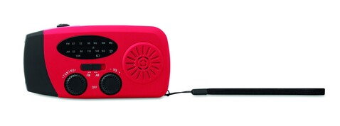 AM/FM Radio mit Taschenlampe MO2746- - Rot bedrucken, Art.-Nr. MO2746-05
