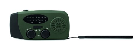 AM/FM Radio mit Taschenlampe MO2746- - Dunkelgrün bedrucken, Art.-Nr. MO2746-60