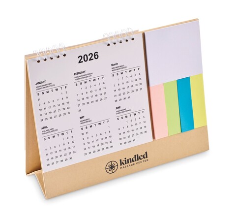 Tischkalender mit Memoblock - Beige bedrucken, Art.-Nr. MO2756-13