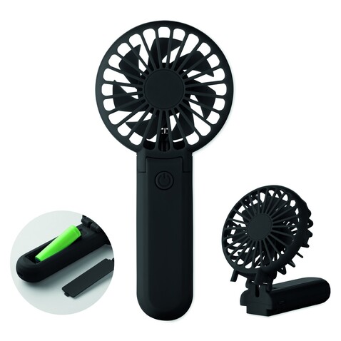 Klappbarer Ventilator - Schwarz bedrucken, Art.-Nr. MO2779-03