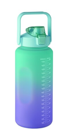 RPET-Trinkflasche 2000ml - Türkis bedrucken, Art.-Nr. MO2791-12