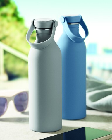 Einwandige Trinkflasche 500 ml - Grau bedrucken, Art.-Nr. MO2903-07
