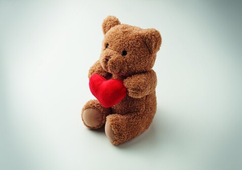 Teddybär mit Herz 23cm - Rot bedrucken, Art.-Nr. MO2949-05 Teddybär mit Herz 23cm - Rot bedrucken, Art.-Nr. MO2949-05