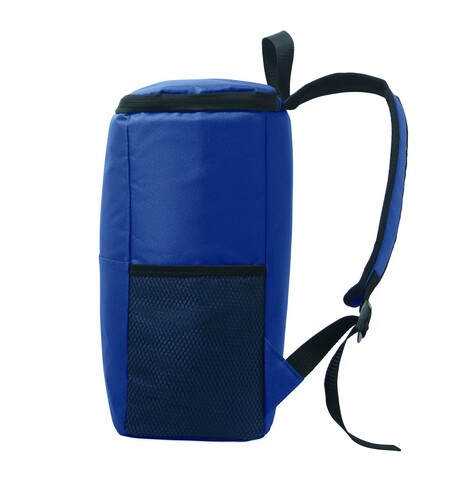 Kühlrucksack 600D RPET - Blau bedrucken, Art.-Nr. MO2972-04