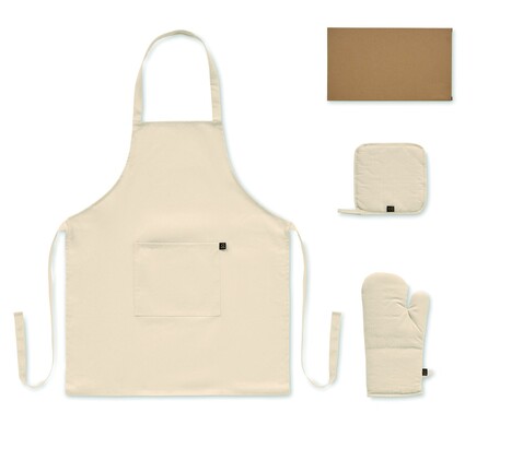 Küchen-Set recy. Baumwolle - Beige bedrucken, Art.-Nr. MO3171-13 Küchen-Set recy. Baumwolle - Beige bedrucken, Art.-Nr. MO3171-13