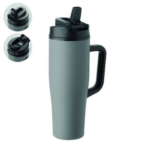 Doppelwandiger Becher 900ml - Grau bedrucken, Art.-Nr. MO3213-07 Doppelwandiger Becher 900ml - Grau bedrucken, Art.-Nr. MO3213-07