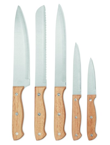 Messerblock 5-teilig - Holz bedrucken, Art.-Nr. MO6308-40