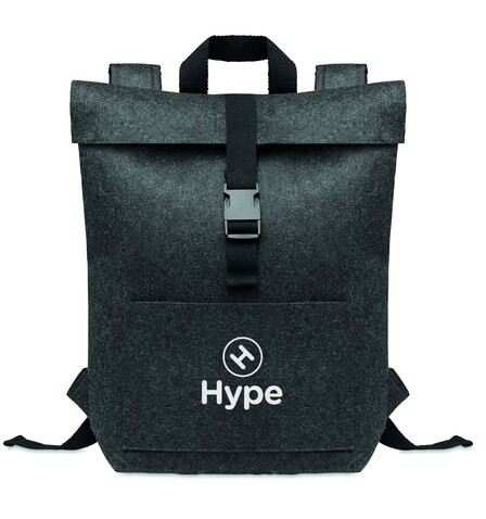 Rucksack RPET-Filz - Steingrau bedrucken, Art.-Nr. MO6456-15