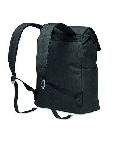 Laptop-Rucksack 600D RPET - Schwarz bedrucken, Art.-Nr. MO6464-03 Laptop-Rucksack 600D RPET - Schwarz bedrucken, Art.-Nr. MO6464-03
