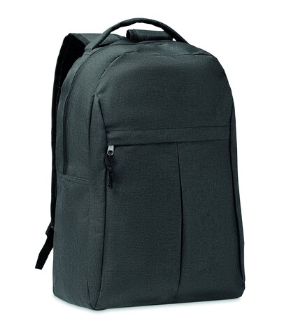 Rucksack 600D RPET - Schwarz bedrucken, Art.-Nr. MO6515-03
