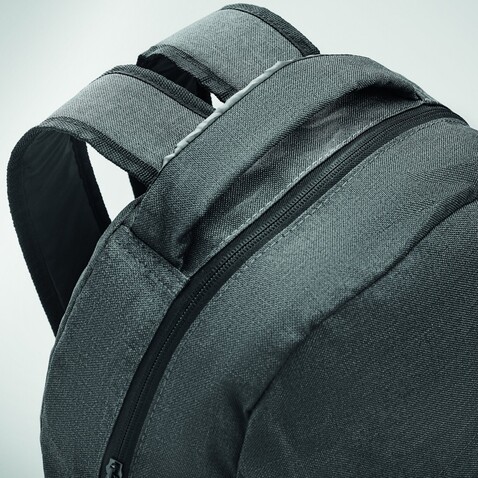 Rucksack 600D RPET - Schwarz bedrucken, Art.-Nr. MO6515-03