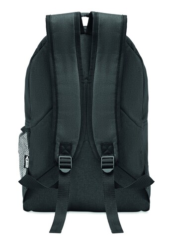 Rucksack 600D RPET - Schwarz bedrucken, Art.-Nr. MO6515-03