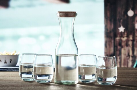 Karaffe aus recyceltem Glas 1L - Transparent bedrucken, Art.-Nr. MO6655-22