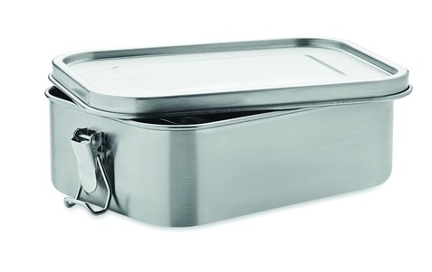 Lunchbox Edelstahl - Mattsilber bedrucken, Art.-Nr. MO6671-16