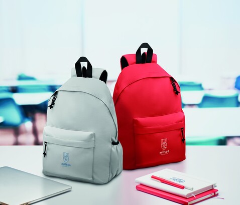 Rucksack 600D RPET-Polyester - Grau bedrucken, Art.-Nr. MO6703-07