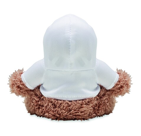 Plüsch-Affe mit Hoody - Weiß bedrucken, Art.-Nr. MO6737-06