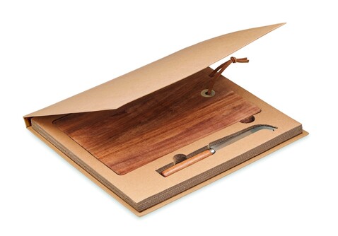 Käsebrett-Set Akazie - Holz bedrucken, Art.-Nr. MO6984-40