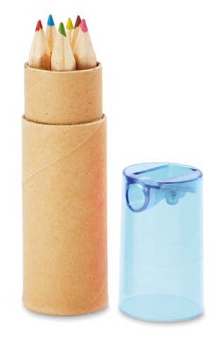 Buntstifte-Set - Transparent Blau bedrucken, Art.-Nr. MO8580-23 Buntstifte-Set - Transparent Blau bedrucken, Art.-Nr. MO8580-23