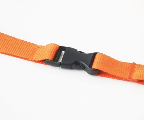 Lanyard mit Metallkarabiner - Orange bedrucken, Art.-Nr. MO8595-10 Lanyard mit Metallkarabiner - Orange bedrucken, Art.-Nr. MO8595-10
