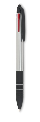 3-Farb-Kugelschreiber/Stylus - Silber bedrucken, Art.-Nr. MO8812-14 3-Farb-Kugelschreiber/Stylus - Silber bedrucken, Art.-Nr. MO8812-14