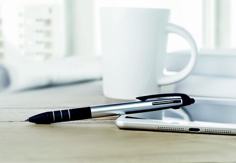 3-Farb-Kugelschreiber/Stylus - Silber bedrucken, Art.-Nr. MO8812-14 3-Farb-Kugelschreiber/Stylus - Silber bedrucken, Art.-Nr. MO8812-14