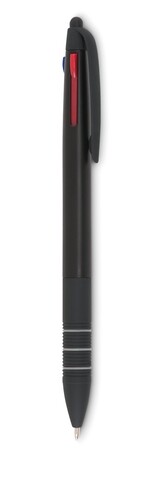 3-Farb-Kugelschreiber/Stylus - Schwarz bedrucken, Art.-Nr. MO8812-03 3-Farb-Kugelschreiber/Stylus - Schwarz bedrucken, Art.-Nr. MO8812-03