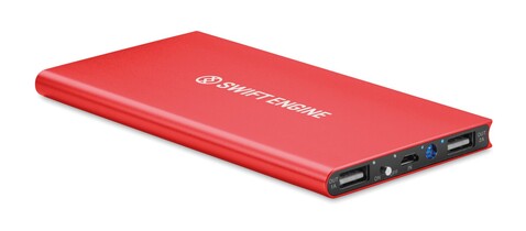 Powerbank 8000 mAh - Rot bedrucken, Art.-Nr. MO8839-05
