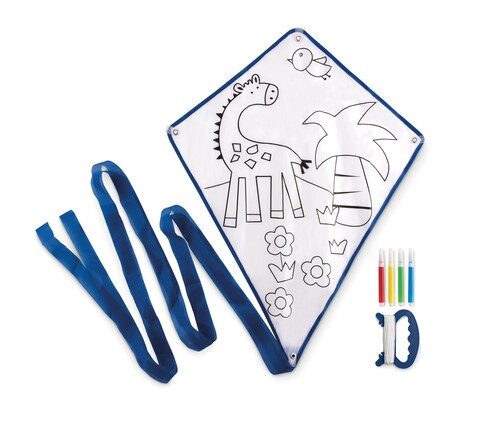 Flugdrachen für Kinder - Blau bedrucken, Art.-Nr. MO8925-04 Flugdrachen für Kinder - Blau bedrucken, Art.-Nr. MO8925-04