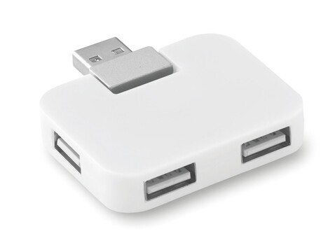4 Port USB Hub - Weiß bedrucken, Art.-Nr. MO8930-06 4 Port USB Hub - Weiß bedrucken, Art.-Nr. MO8930-06